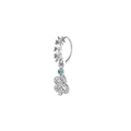 Sparkling silver snake nose ring pendant with green eyes and white cubic zirconia - Snake Style (Silver 3) / Silver