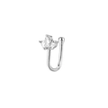 U-förmiger Nasenclip aus Silber ohne Piercing mit weißen Zirkonia-Kristallen im Marquise-Schliff - Silber 2 (Kronenform)