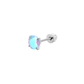 Macro detail of aurora crystal stud earring with stainless steel threaded screw back - Aurora Round Crystal Style