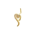 Nahaufnahme goldener L-Nasenstecker mit welligem Design und Pavé-Zirkonia-Besatz - Stromlinien-Pavé / Gold 3