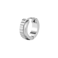Zilveren oorring met tandwieltextuur en minimalistisch industrieel ontwerp voor uniseks - Tandwielrand (Zilver 4) / Zilver