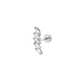 Silver stainless steel ear climber with five marquise-cut zircons and flat back screw - Five Marquise Zirconia Arc Style / Silver 8