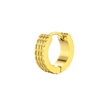 Orecchino singolo a cerchio in oro stile ingranaggio in acciaio inox con design a tre file - Stile Texture a Tre Linee (Oro 7)