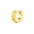 Orecchini huggie dorati per uomo e donna con finitura scanalata e chiusura a cerniera - Stile Opaco Verticale (Oro 9)
