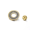 Spilla a cerchio Shema Yisrael incisa in acciaio inossidabile 304 con smalto nero - Stile Ebraico 2 (XZSS2024060701) / Oro