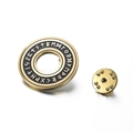 Spilla rotonda dorata con rune vichinghe in acciaio inossidabile 304 e smalto nero - Stile Rune Nordiche 1 (XZSS2024060701) / Oro