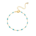 Bohemian gold stainless steel bracelet featuring turquoise beads and lobster clasp - Gold Style 3