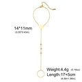 Gold stainless steel slave bracelet with heart charm and sparkling round crystals - Gold Heart