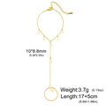 Gold stainless steel star charm finger bracelet with adjustable chain for women - Gold Seven Stars