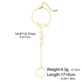 Gold stainless steel finger bracelet with adjustable chain and hollow star charms - Gold Hollow Star
