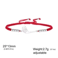 Verstellbares rotes geflochtenes Armband mit 304 Edelstahl Golfschläger Anhänger - Golfschläger - Rotes geflochtenes Seil / Stahlfarben