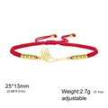Verstellbares rotes geflochtenes Golf-Armband mit goldenem Schläger-Anhänger - Golfschläger - Rotes geflochtenes Seil / Gold