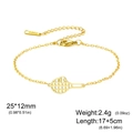 Goldenes Tennis-Armband aus Edelstahl mit hohlem Schläger-Anhänger und verstellbarer Kette - Tennis - Kreuzkette / Gold