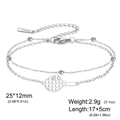 Zweilagiges Tennis-Armband aus Silber-Edelstahl mit Schläger-Anhänger und Perlen - Tennis - Doppelschichtige Kette / Stahlfarben