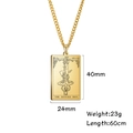 Collana con ciondolo Tarocchi L'Appeso in acciaio inossidabile dorato con rilievo - L'Appeso / Oro