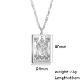 Collana con pendente tarocchi Il Papa in acciaio inossidabile inciso al laser - Il Papa / Colore acciaio