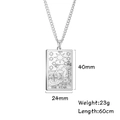 Collana con carta dei tarocchi la Stella in acciaio inox argento con pendente da 40 mm - A stella / Colore acciaio