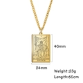 Collana con carta dei tarocchi Giustizia in acciaio inossidabile dorato con catena di 60cm - La Forza (VIII) / Oro