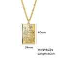 Collana Tarot in acciaio inossidabile dorato con ciondolo carta Morte XIII e catena cubana - LA MORTE / Oro
