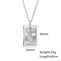 Collana con carta dei tarocchi Temperanza in argento e acciaio con catena da 60cm e misure - La Temperanza / Colore acciaio