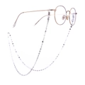 Silberne Brillenlkette mit ovalen Gliedern und verstellbaren Silikon-Endschlaufen - Silber