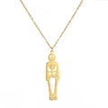 Collar creativo de esqueleto chapado en oro con colgante de huesos humanos detallado - Dorado