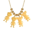 Collana dorata personalizzabile con quattro ciondoli a forma di ragazzi e ragazze stilizzati - Oro - 2 Ragazzi 2 Ragazze