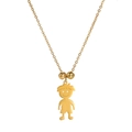 Golden DIY boy charm necklace featuring polished beads and a minimalist creative design - Gold-Boy