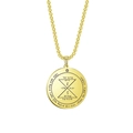 Halskette mit vergoldetem Salomon-Siegel Anhänger und rundem Hexagramm aus Edelstahl - Gold