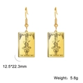 Classic golden tarot earrings featuring The Hanged Man design for a vintage fashion look - Gold 5