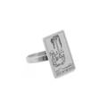 Bague rétro en acier inoxydable avec motif Tarot Ace of Swords en finition argent - Taille 7 / As d'Épée / Acier