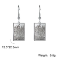 Classic Tarot The Empress card dangle earrings in retro stainless steel finish - Steel Color 3