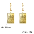Golden tarot card drop earrings featuring The Empress design with III engraving - Gold 3