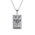 Silver Scorpio tarot card zodiac necklace with engraved constellation pendant for women - Silver-Scorpio