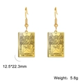 Golden tarot earrings featuring The Lovers design, size 12.5x22.3mm weighing 5.8g - Gold 4