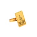 Anillo de tarot dorado con grabado detallado Four of Pentacles y estilo vintage - Talla 7 / Cuatro de Oros (Oro)
