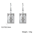 Classic Tarot earrings with The Hanged Man design in polished stainless steel finish - Steel 5