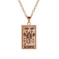 Rose gold Scorpio tarot necklace with engraved zodiac symbol on a classic cable chain - Rose Gold-Scorpio