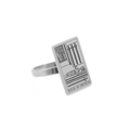 Retro stainless steel Tarot ring featuring the Four of Swords card in silver finish - Size 7 / Four of Swords / Steel