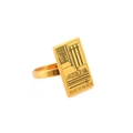 Golden Four of Swords tarot card ring in durable stainless steel with detailed engraving - Size 7 / Four of Swords / Gold