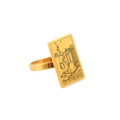 Vintage golden Six of Swords Tarot card ring made of high-quality stainless steel - Size 7 / Six of Swords / Gold