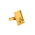 Anillo de tarot Ocho de Oros dorado vintage con grabado detallado del número VIII - Talla 7 / Ocho de Oros (Oro)