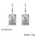 Classic silver stainless steel tarot card earrings featuring The Magician design - Steel Color 13
