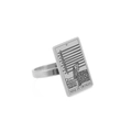 Nine of Swords tarot card engraved ring in polished silver stainless steel finish - Size 7 / Nine of Swords / Steel
