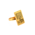 Vintage gold stainless steel Nine of Swords tarot card ring with detailed engraving - Size 7 / Nine of Swords / Gold