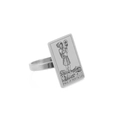 Anillo vintage de carta de tarot Sota de Oros en acero inoxidable plateado - Talla 7 / Sota de Oros (Plata)