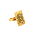 Golden Ten of Swords tarot card ring in stainless steel with rectangle face engraving - Size 7 / Ten of Swords / Gold