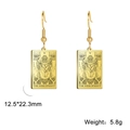Vintage gold tarot earrings featuring The Hierophant card design with a secure hook - Gold 15