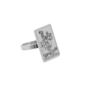 Anillo de sello en acero inoxidable pulido con diseño de Tarot Caballero de Oros plata - Talla 7 / Caballero de Oros (Plata)