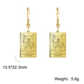 Golden vintage tarot card earrings with Justice XI design and fish hook backing - Gold 18